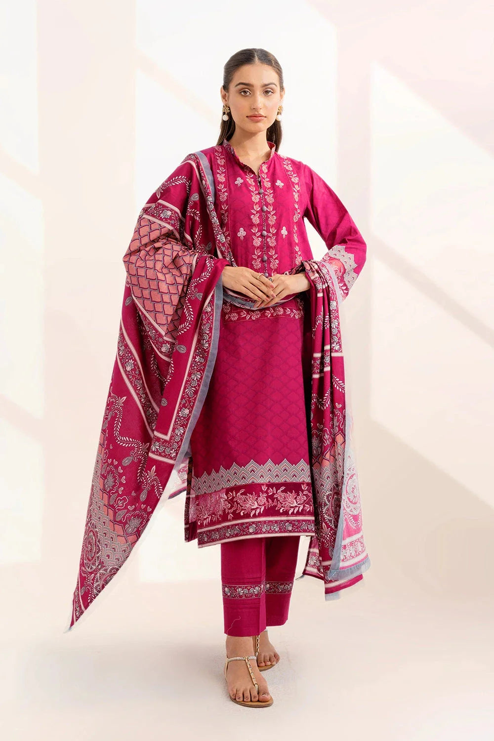 3PC Embroidered Unstitched Lawn Suit KL-3316 Embroidered KHAS STORES