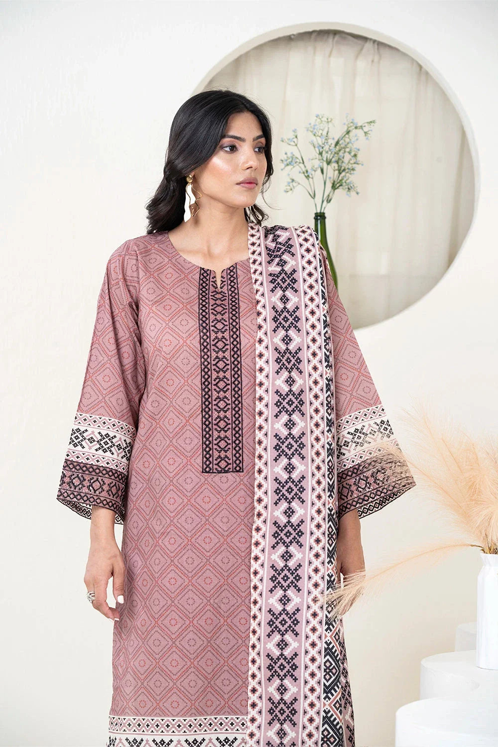 3PC Embroidered Unstitched Lawn Suit KL-3494 Embroidered KHAS STORES