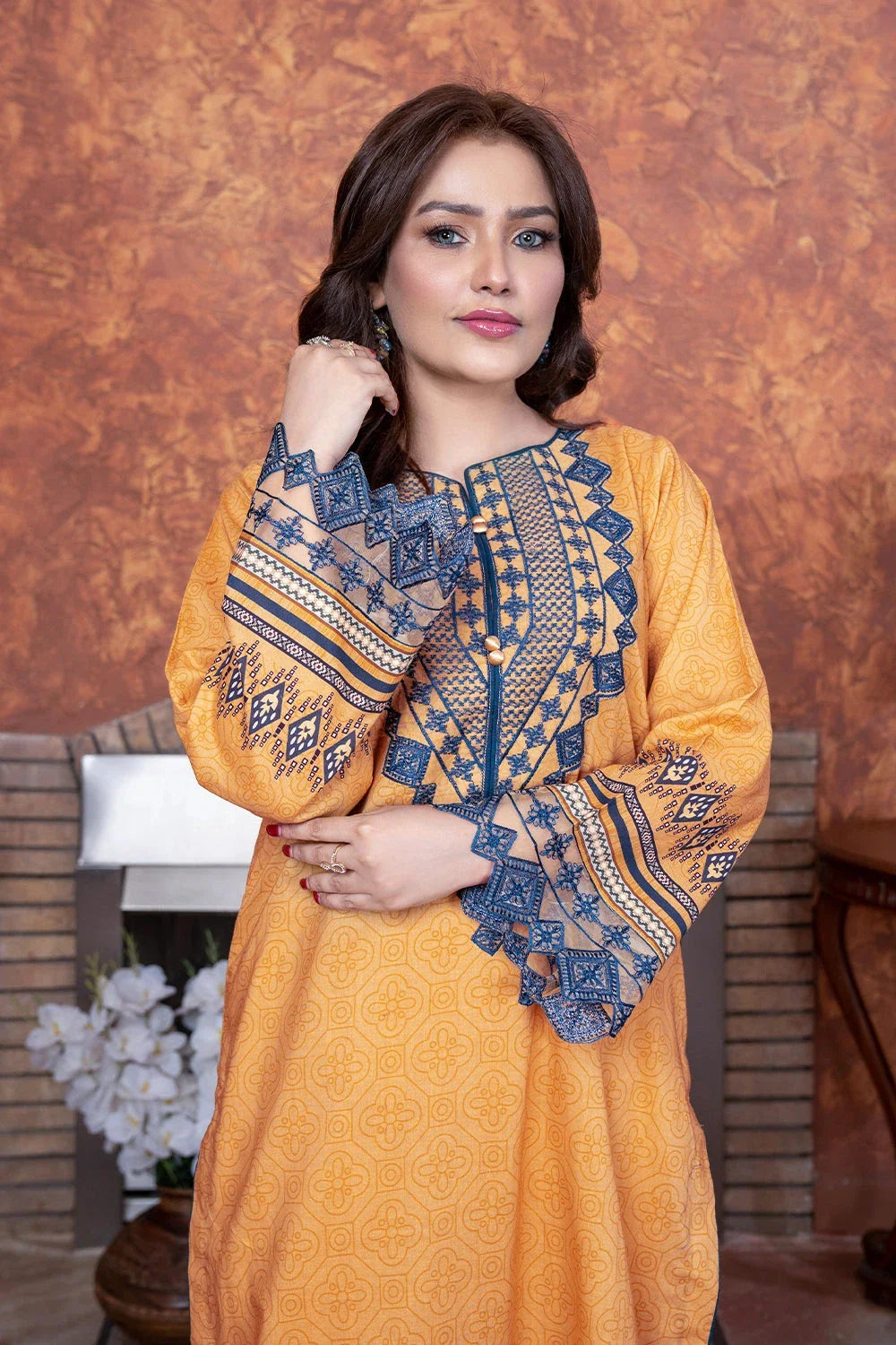 3PC Embroidered Unstitched Lawn Suit KL-3498 Embroidered KHAS STORES