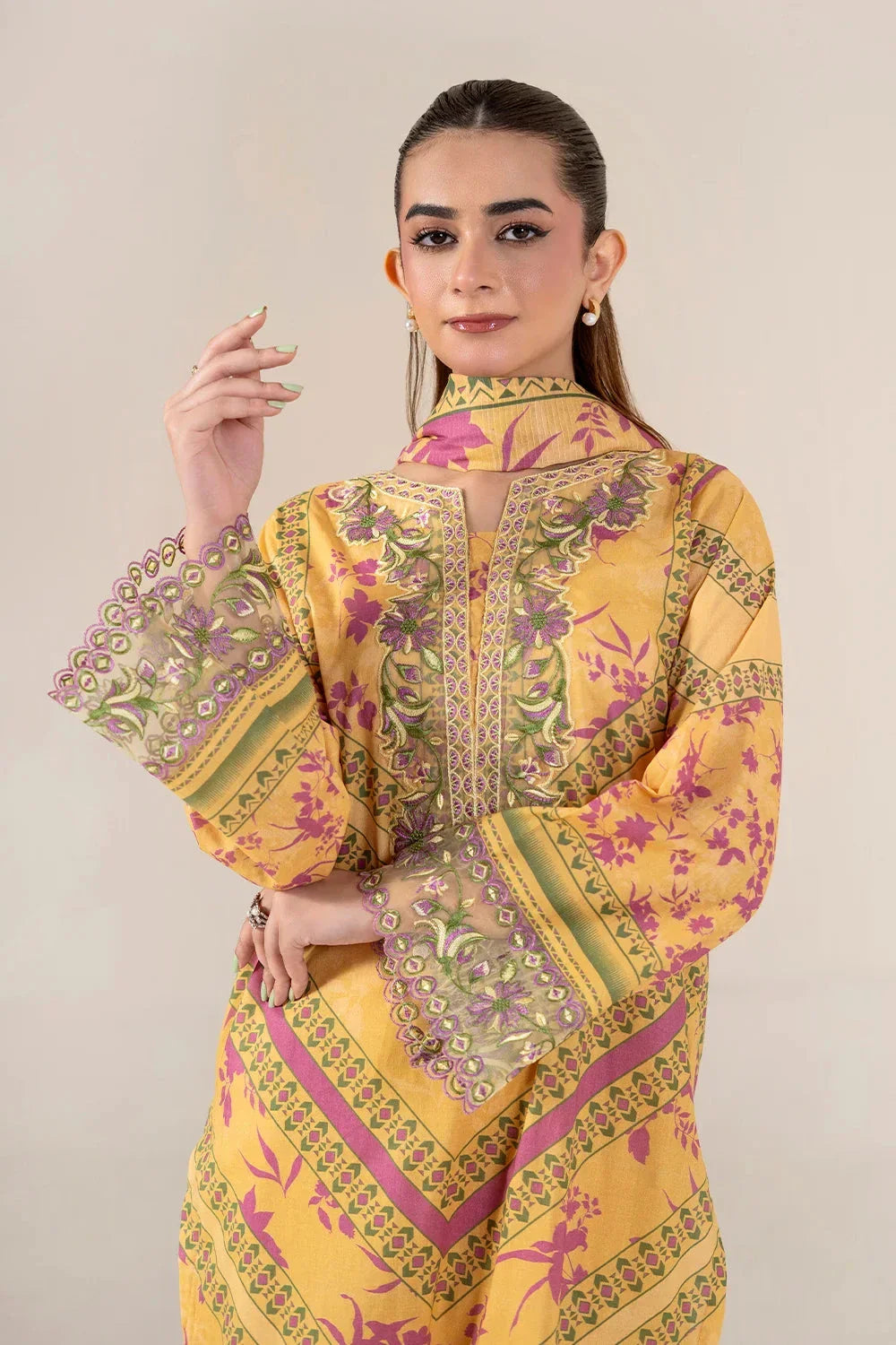 3PC Embroidered Unstitched Lawn Suit | KL-3948 Embroidered KHAS STORES