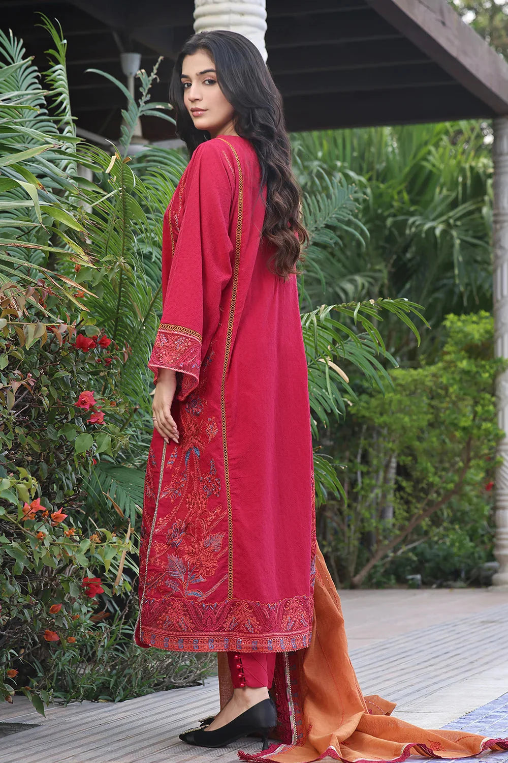 3PC Embroidered Unstitched Lawn Suit KOE-2572 Embroidered KHAS STORES
