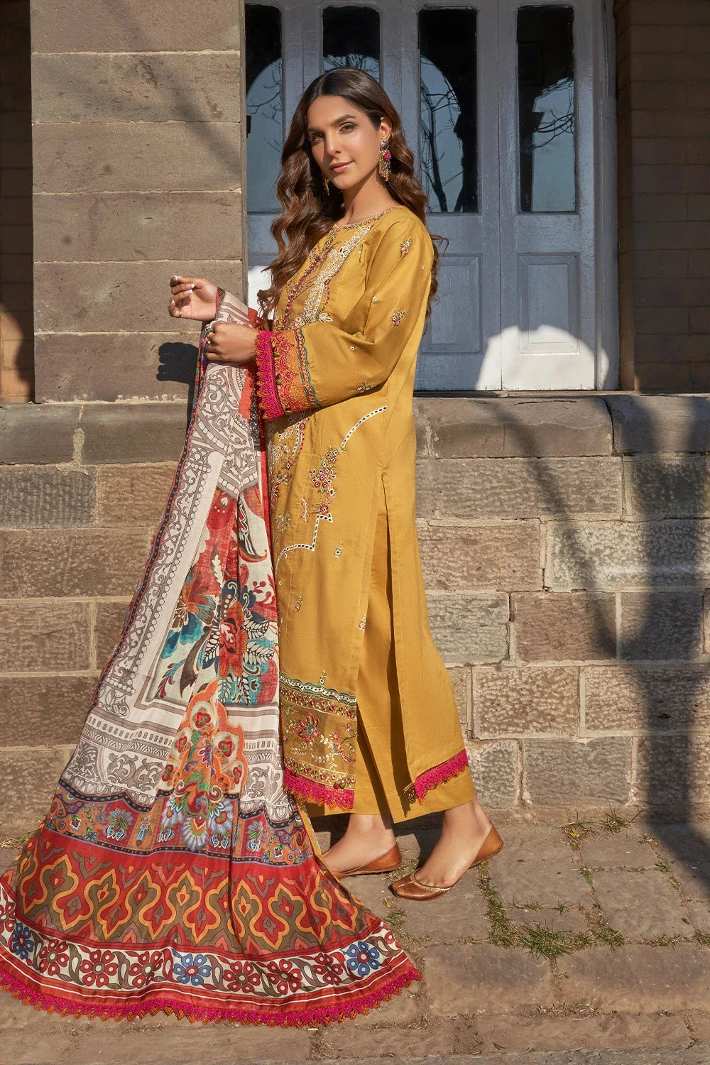 3PC Embroidered Unstitched Lawn Suit KSC-3142 Embroidered KHAS STORES