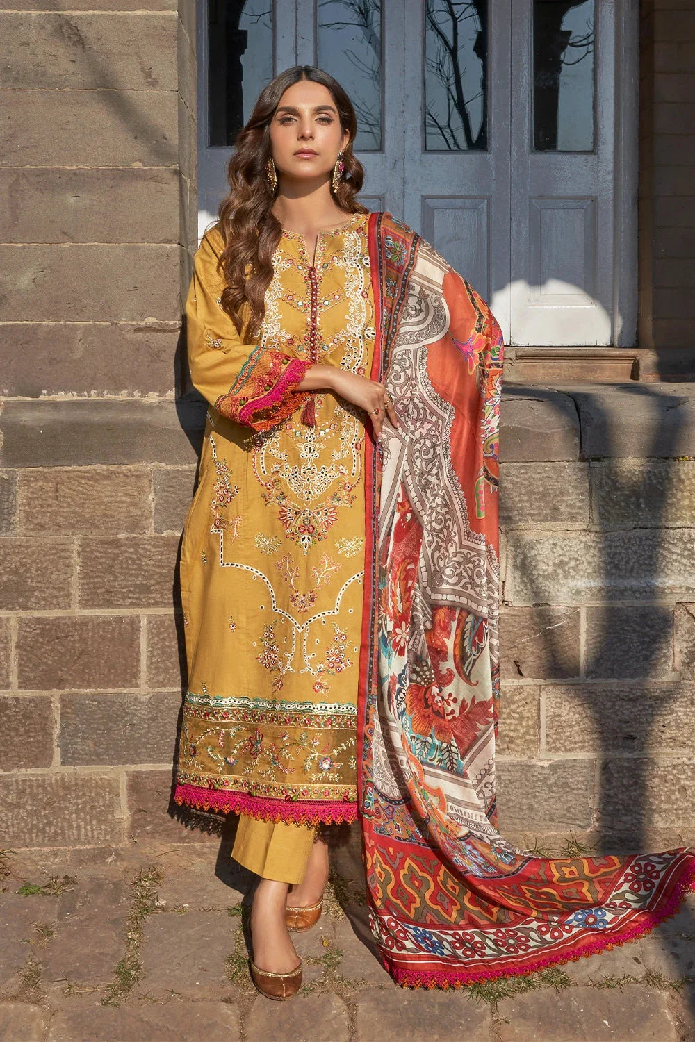 3PC Embroidered Unstitched Lawn Suit KSC-3142 Embroidered KHAS STORES
