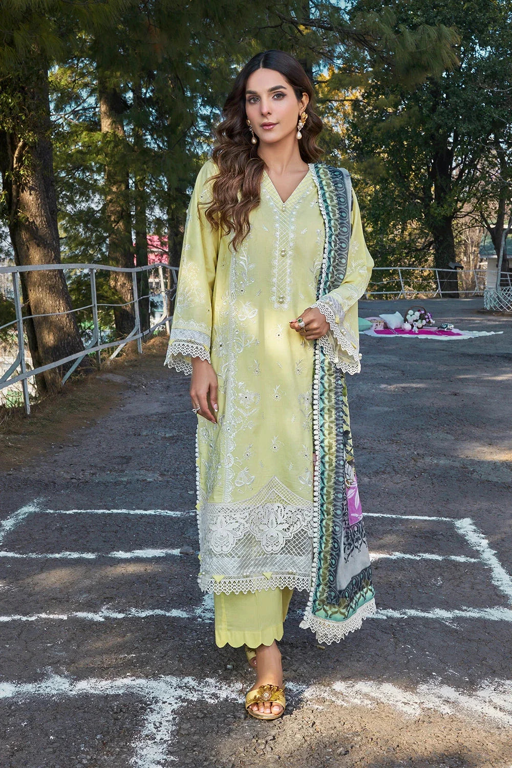 3PC Embroidered Unstitched Lawn Suit KSC-3143 Embroidered KHAS STORES
