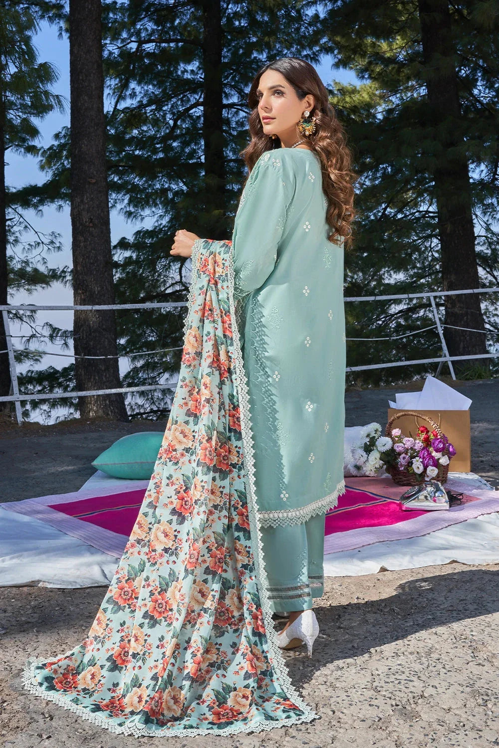 3PC Embroidered Unstitched Lawn Suit KSC-3148 Embroidered KHAS STORES