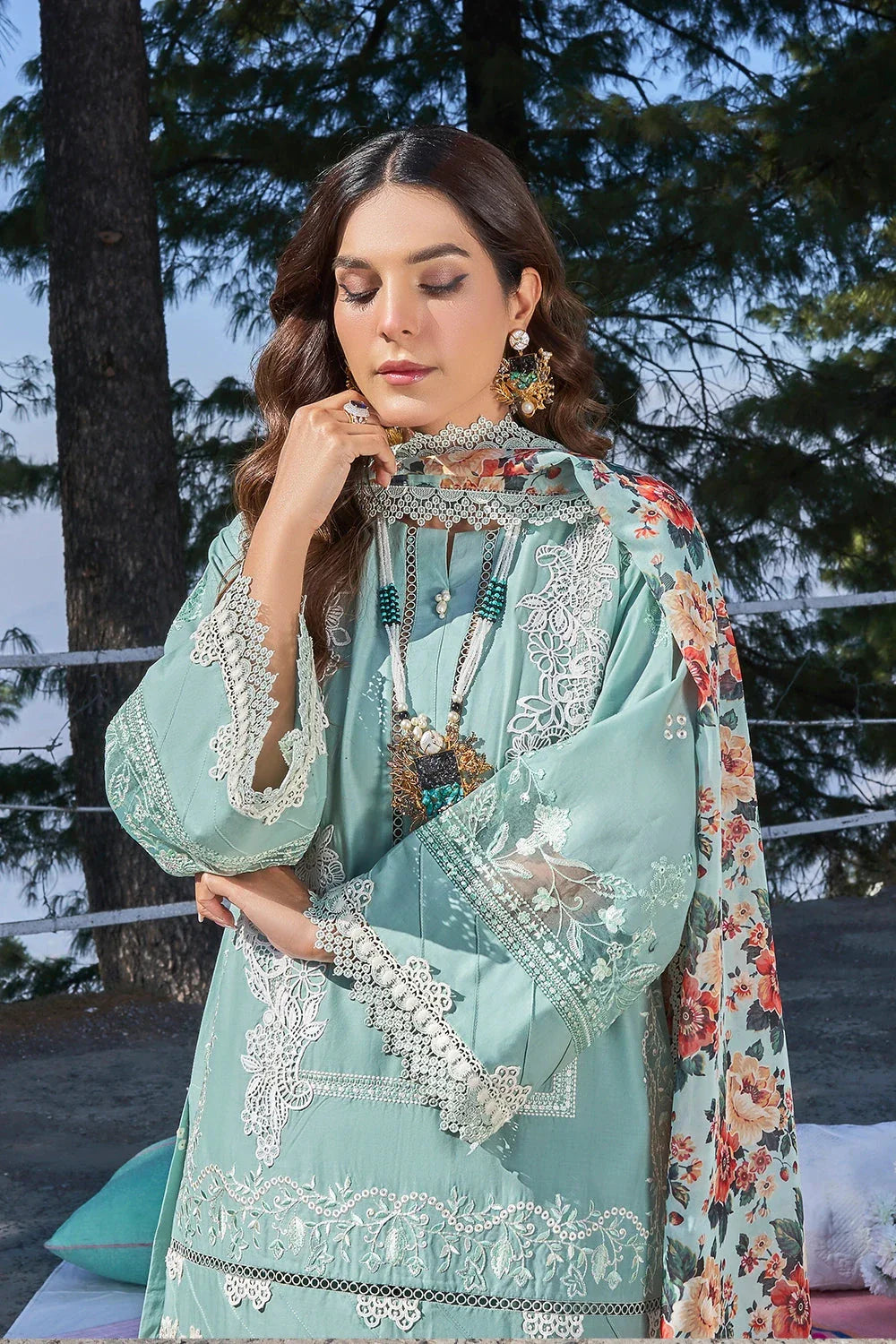 3PC Embroidered Unstitched Lawn Suit KSC-3148 Embroidered KHAS STORES
