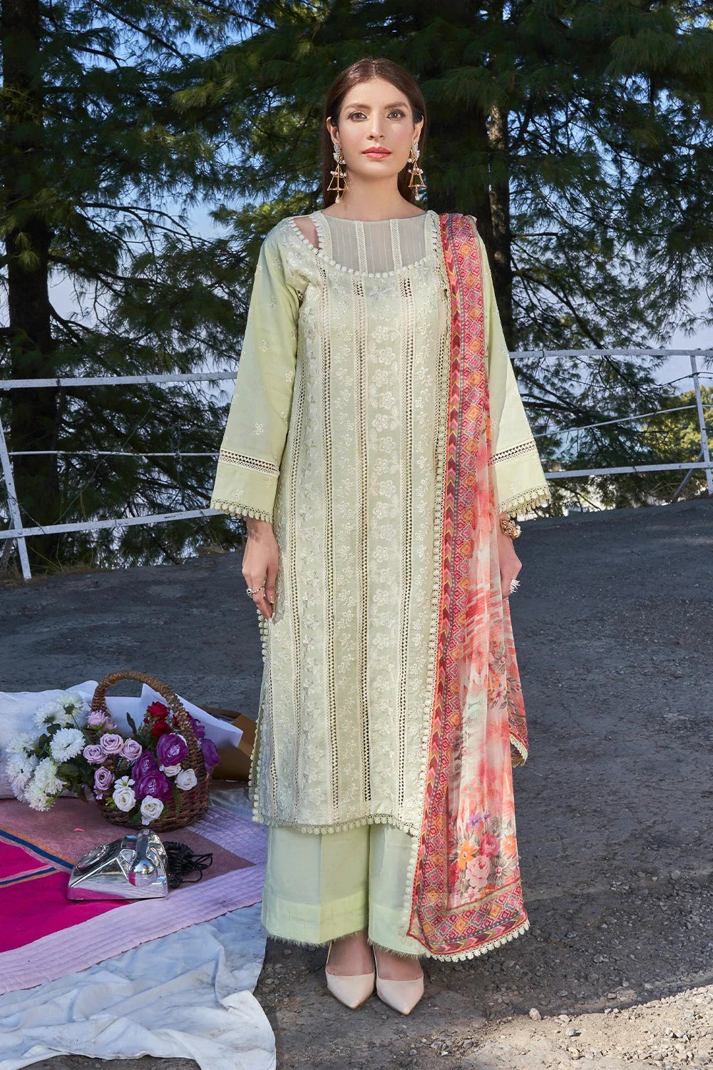 3PC Embroidered Unstitched Lawn Suit KSC-3151 Embroidered KHAS STORES