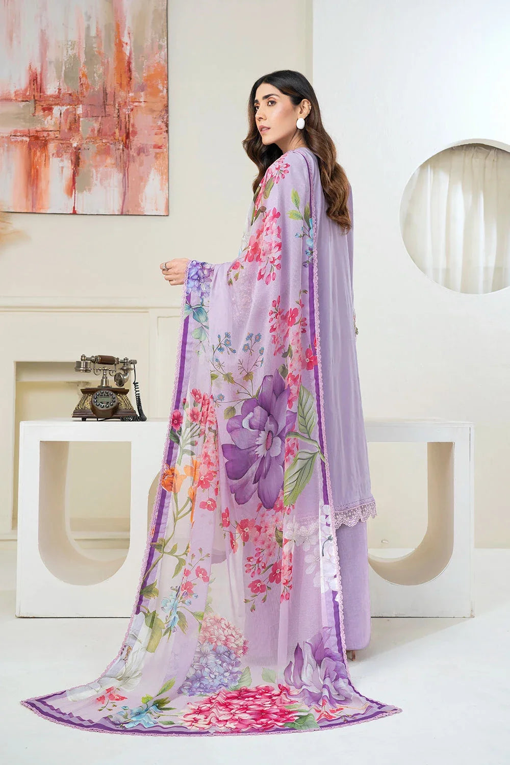 3PC Embroidered Unstitched Lawn Suit KSC-3368 Embroidered KHAS STORES