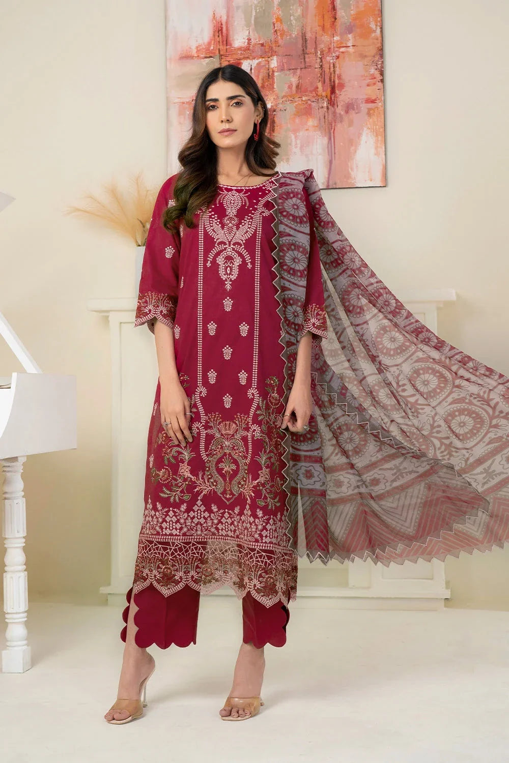 3PC Embroidered Unstitched Lawn Suit KSC-3369 Embroidered KHAS STORES