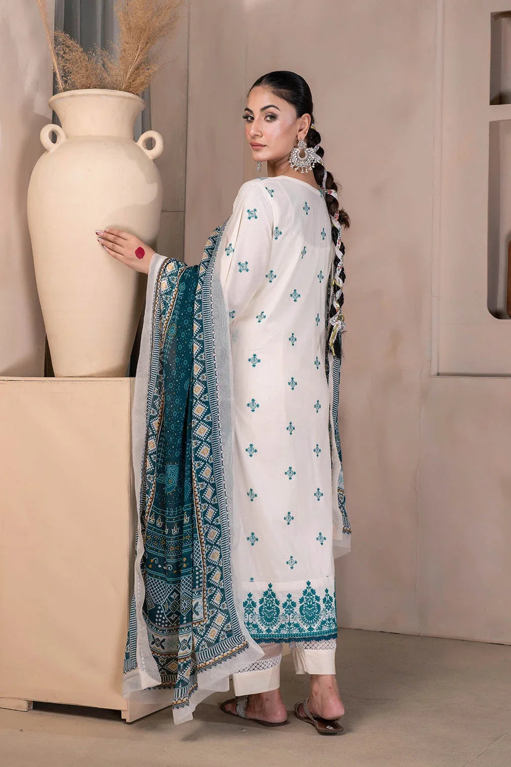 3PC Embroidered Unstitched Lawn Suit KSC-3373 Embroidered KHAS STORES
