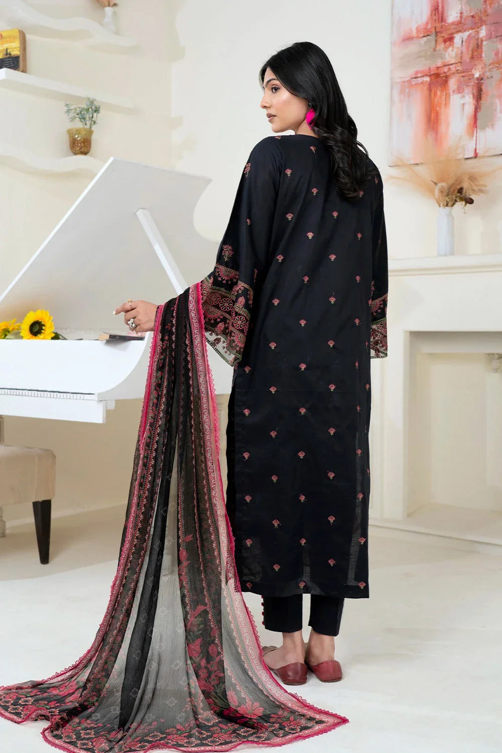 3PC Embroidered Unstitched Lawn Suit KSC-3374 Embroidered KHAS STORES