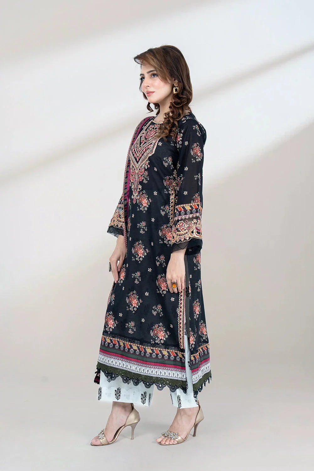 3PC Embroidered Unstitched Lawn Suit KSC-3439 Embroidered KHAS STORES