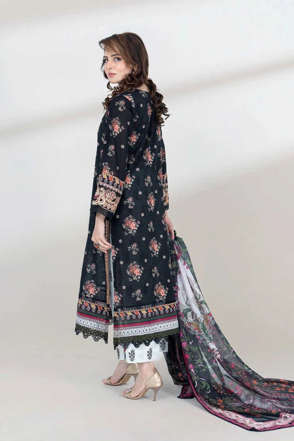 3PC Embroidered Unstitched Lawn Suit KSC-3439 Embroidered KHAS STORES