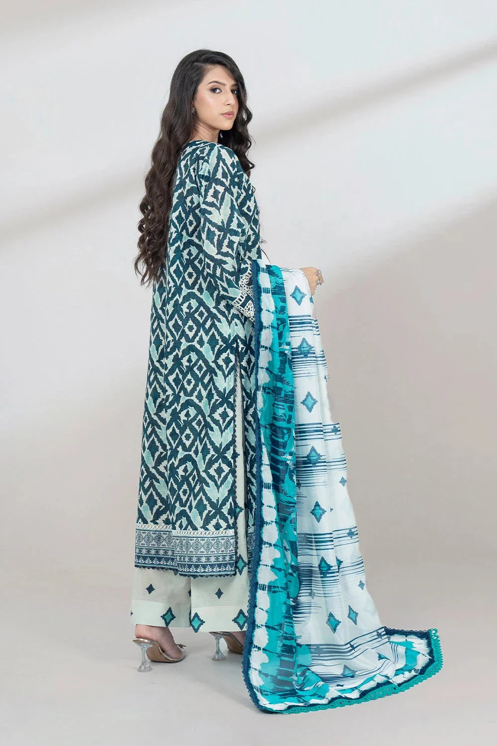 3PC Embroidered Unstitched Lawn Suit KSC-3443 Embroidered KHAS STORES