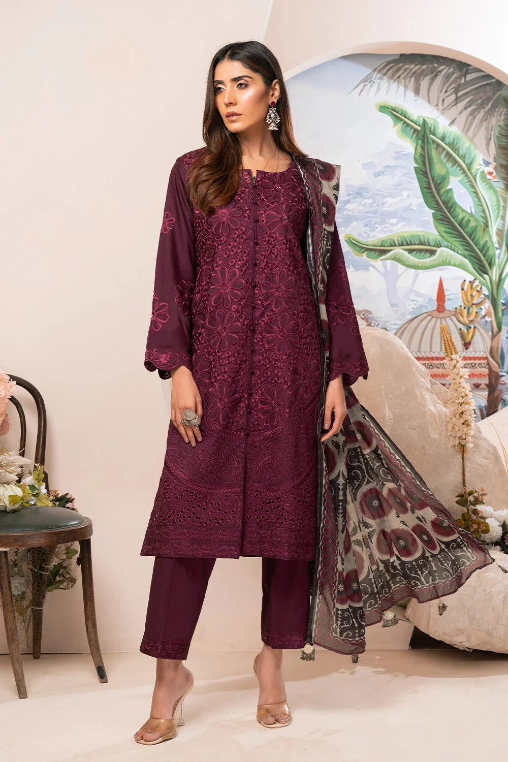 3PC Embroidered Unstitched Lawn Suit KSE-3397 Embroidered KHAS STORES