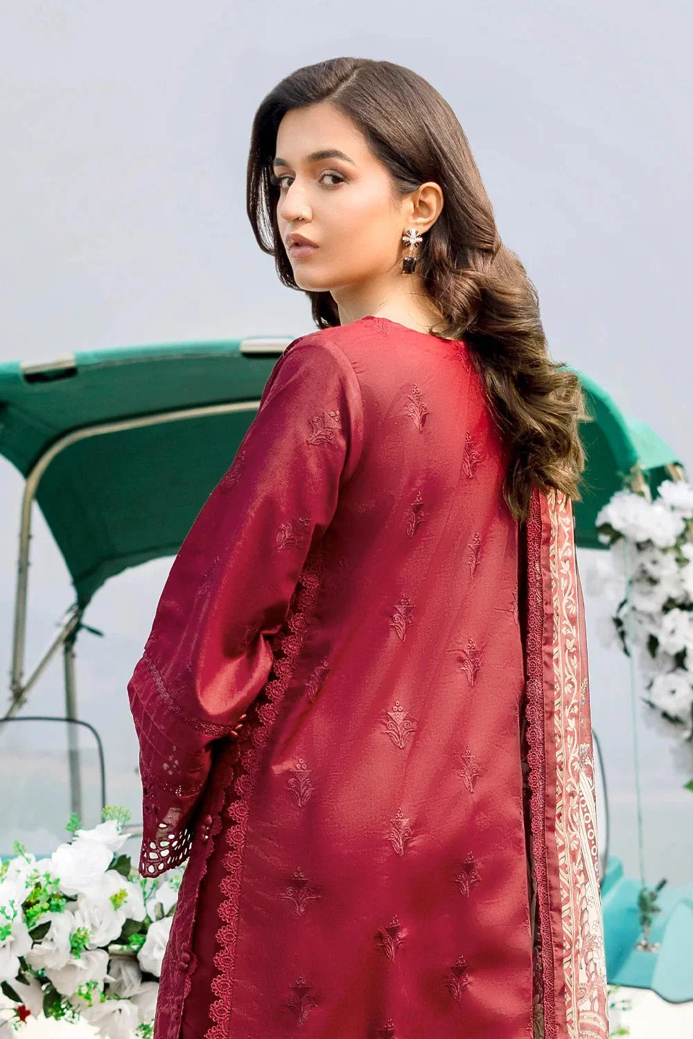 3PC Embroidered Unstitched Lawn Suit | KSE-3796 Embroidered KHAS STORES