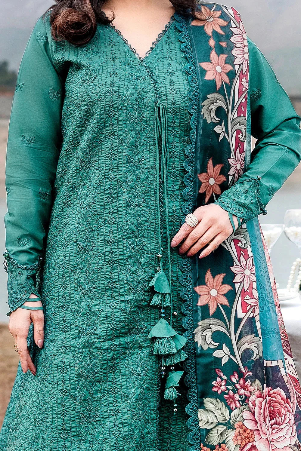 3PC Embroidered Unstitched Lawn Suit | KSE-3797 Embroidered KHAS STORES