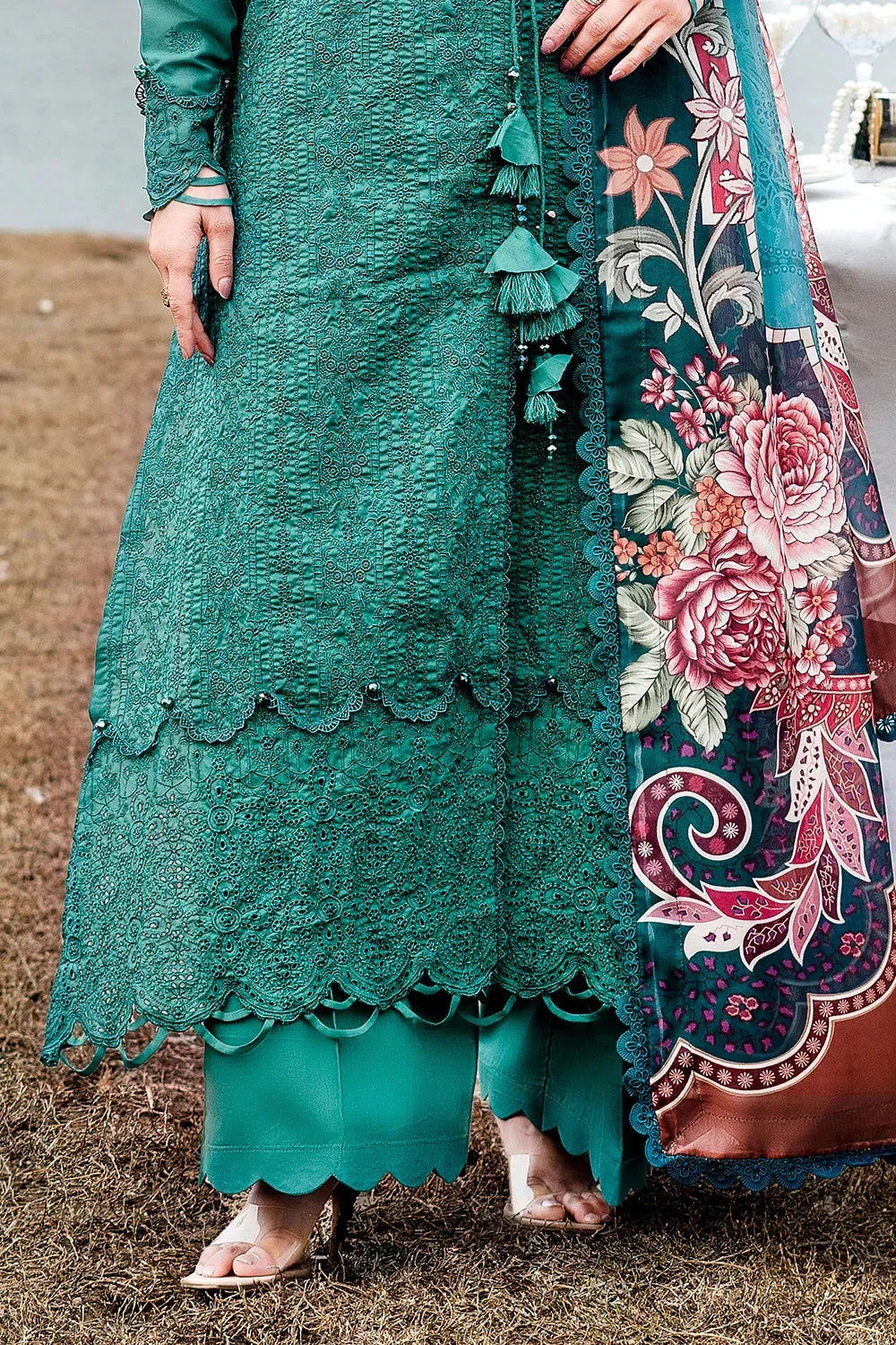 3PC Embroidered Unstitched Lawn Suit | KSE-3797 Embroidered KHAS STORES