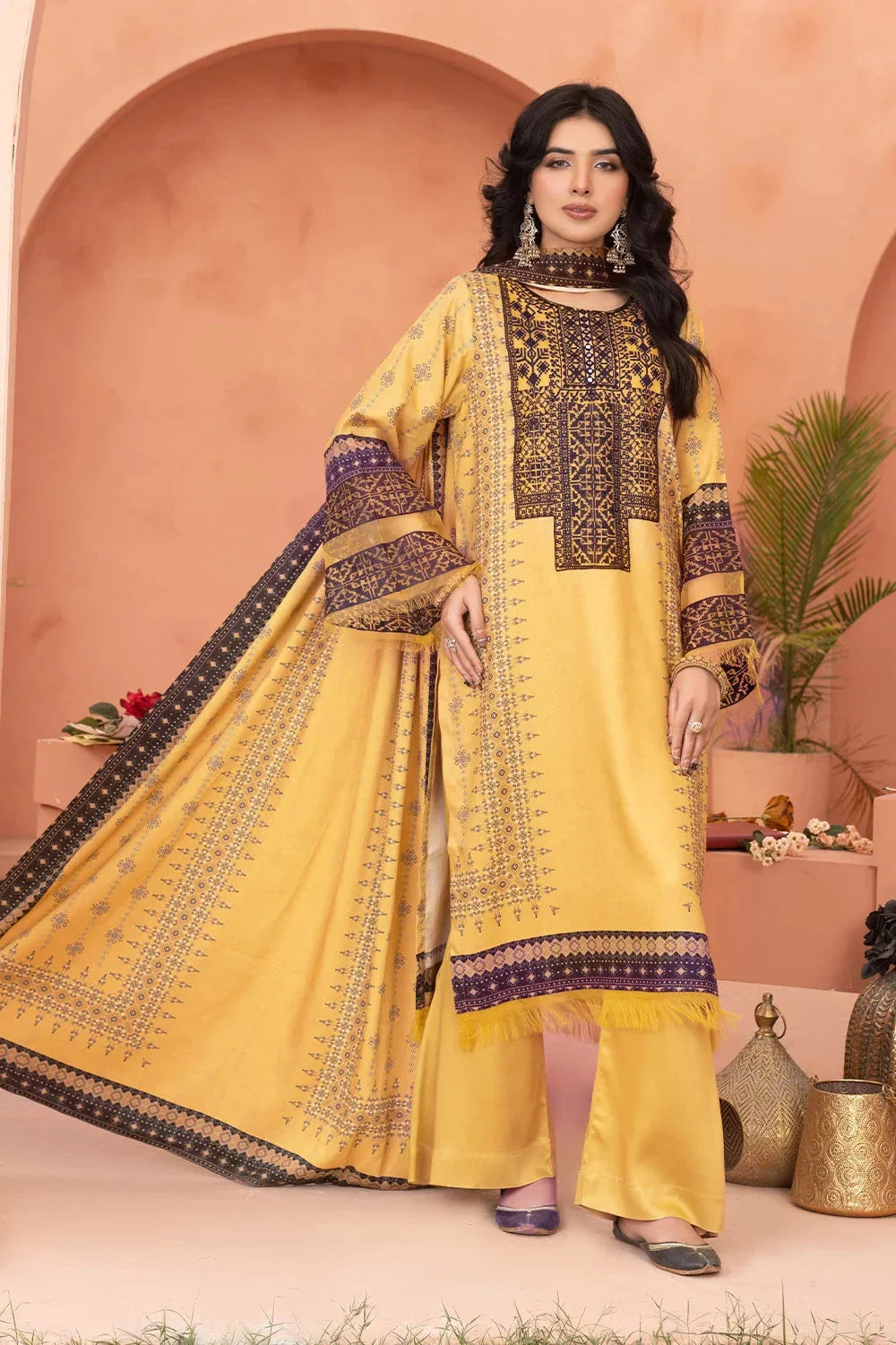 3PC Embroidered Unstitched Linen Suit KKTE-3703 Embroidered KHAS STORES