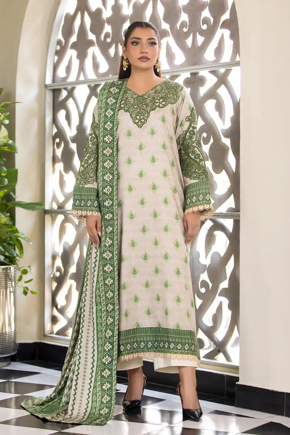 3PC Embroidered Unstitched Linen Suit KLE-2963 Embroidered KHAS STORES