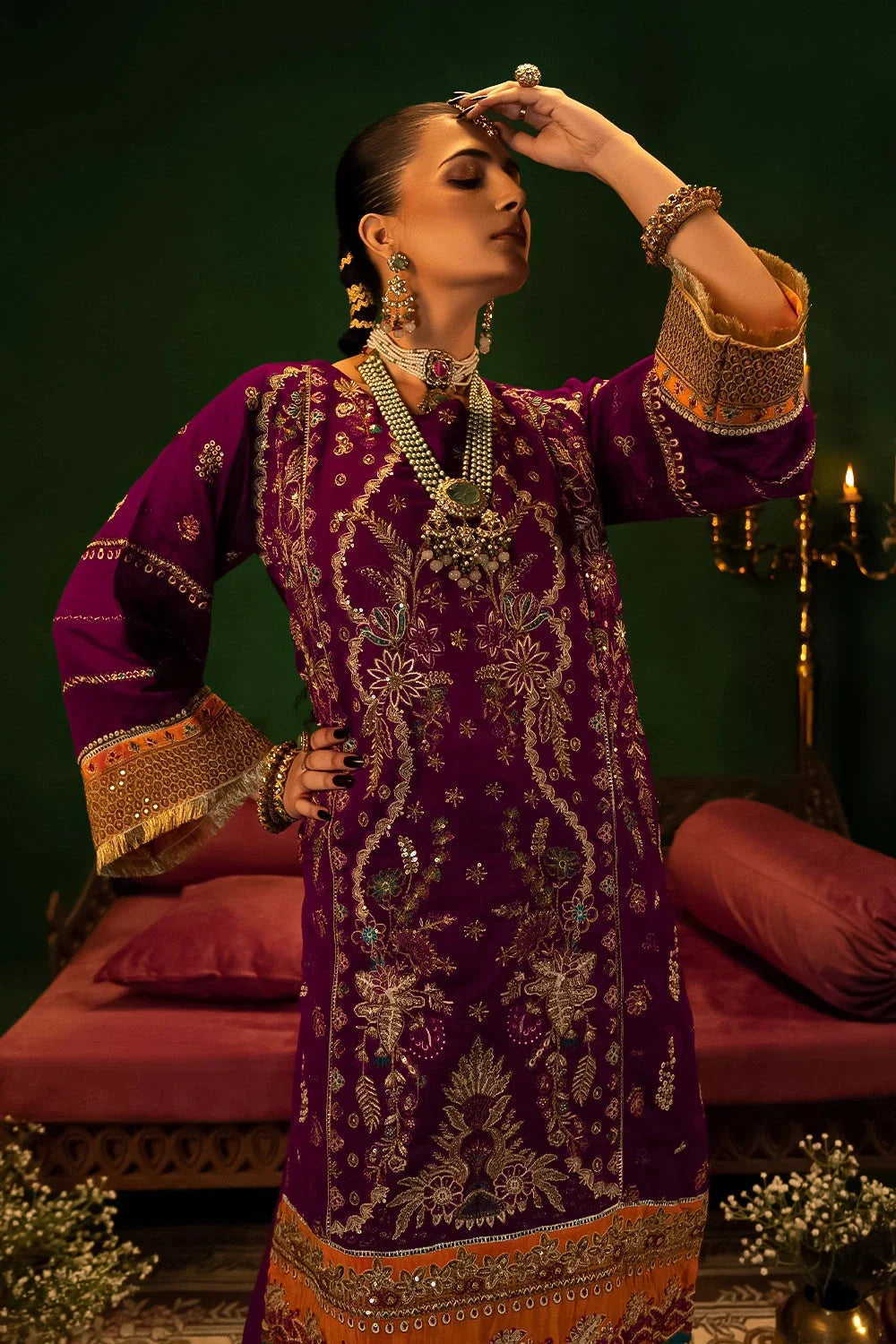 3PC Embroidered Unstitched Luxury Suit KNAC-2993 Embroidered KHAS STORES