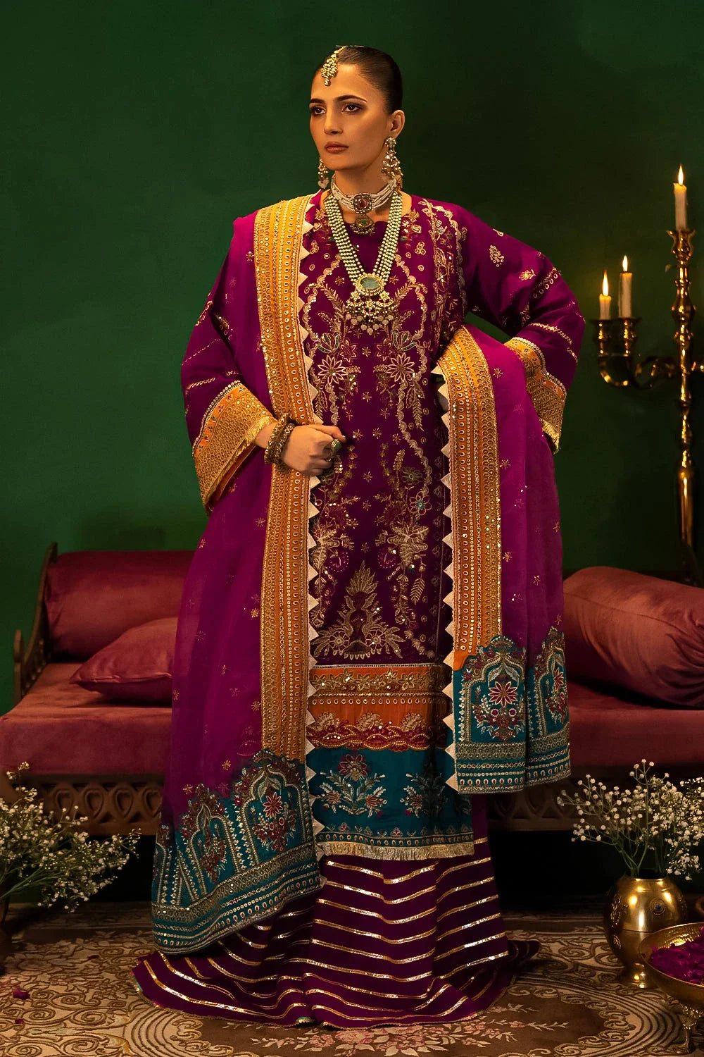 3PC Embroidered Unstitched Luxury Suit KNAC-2993 Embroidered KHAS STORES