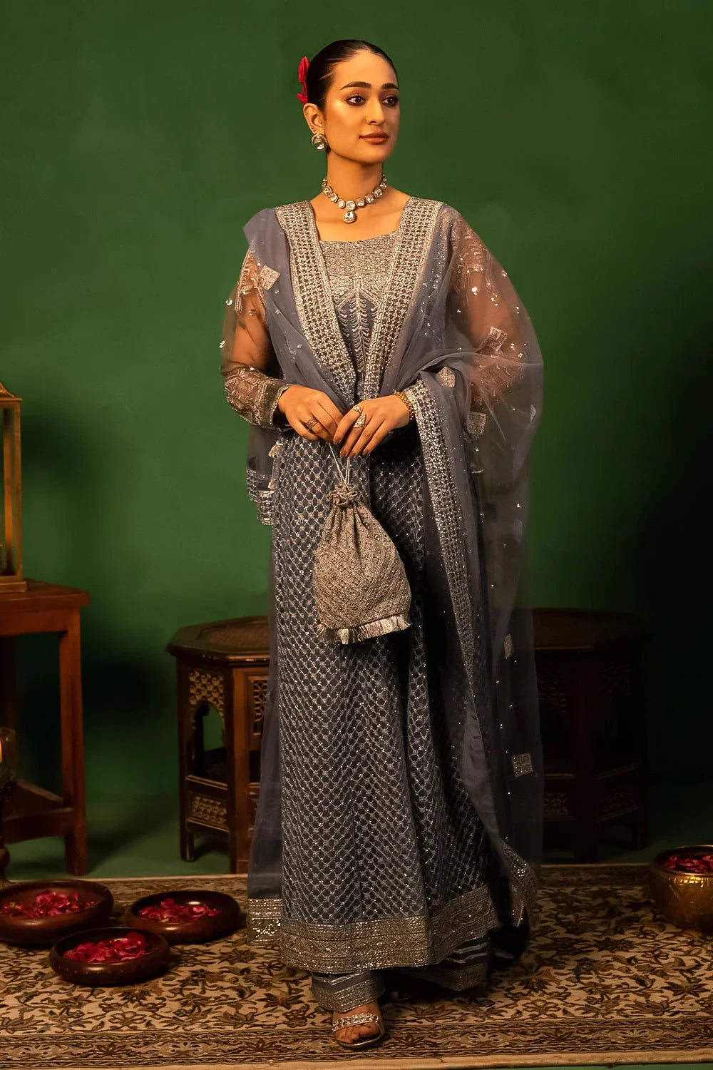 3PC Embroidered Unstitched Luxury Suit KNAC-2998 Embroidered KHAS STORES