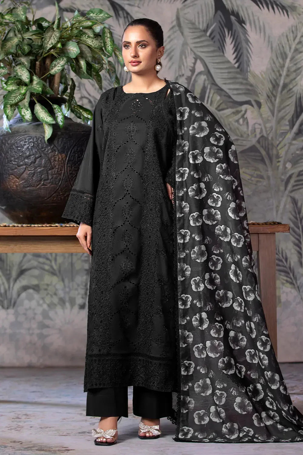 3PC Embroidered Unstitched Schiffli Cambric Suit KCCE-2864 Embroidered KHAS STORES