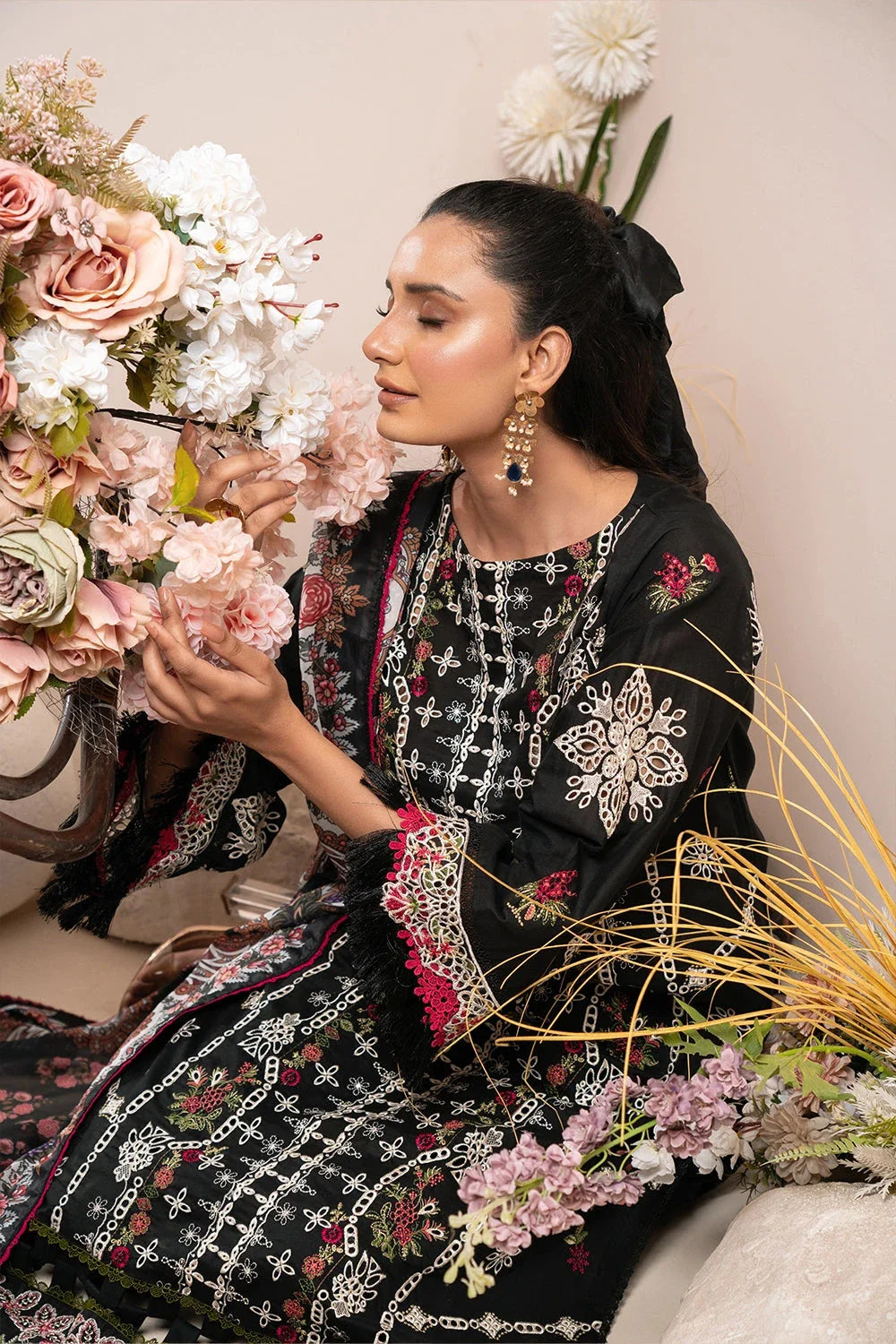 3PC Embroidered Unstitched Schiffli Lawn Suit KSE-2777 Embroidered KHAS STORES