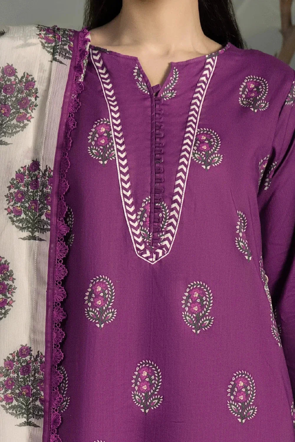 3PC Printed Cambric Suit | KCC-4232 Printed KHAS STORES
