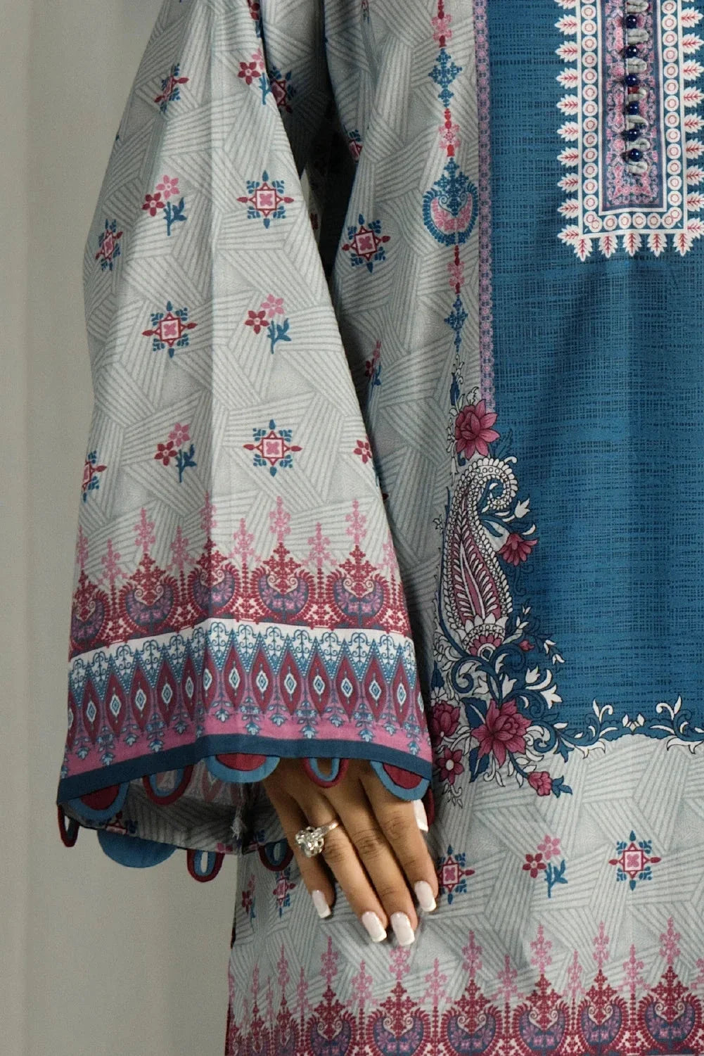 3PC Printed Cambric Suit | KCC-4234 Printed KHAS STORES
