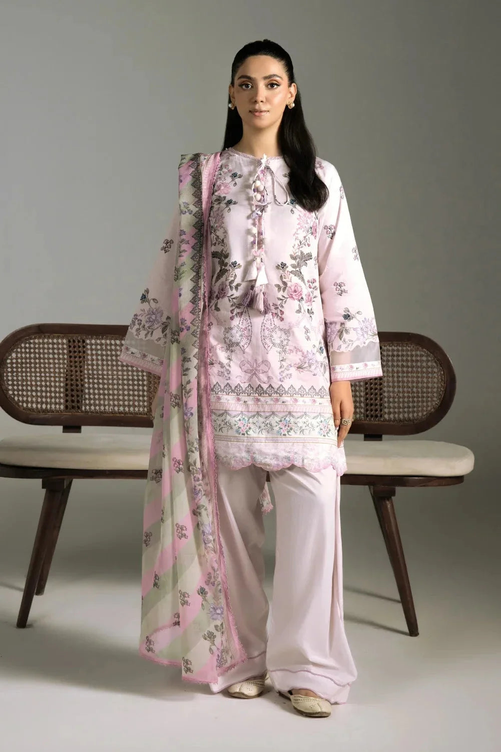 3PC Printed Cambric Suit | KCC-4236 Printed KHAS STORES