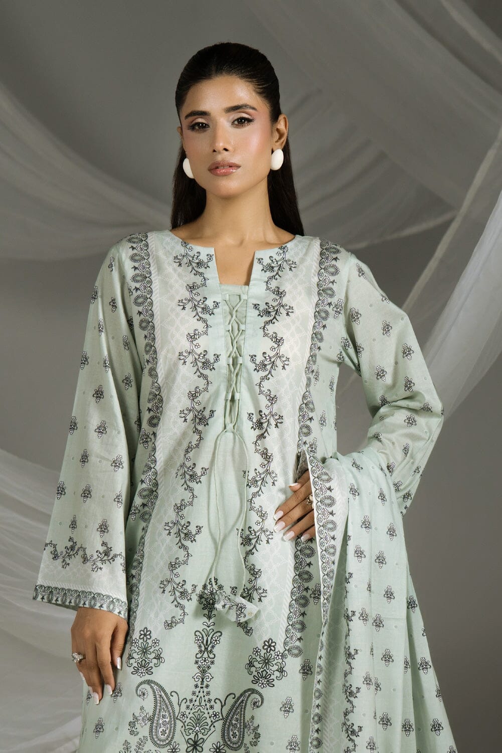 3PC Printed Cambric Suit | KCC-4241 Printed KHAS STORES