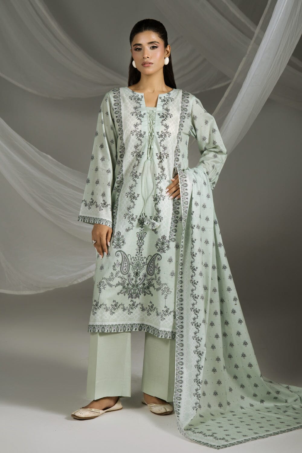 3PC Printed Cambric Suit | KCC-4241 Printed KHAS STORES