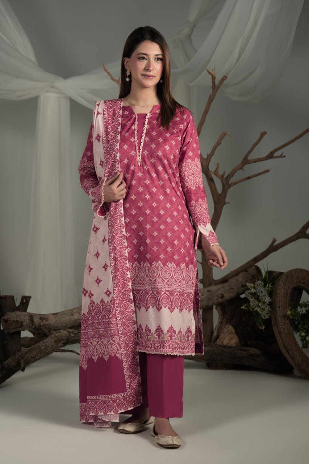 3PC Printed Cambric Suit | KCC-4296 Printed KHAS STORES