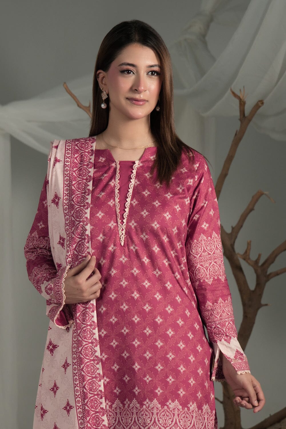 3PC Printed Cambric Suit | KCC-4296 Printed KHAS STORES