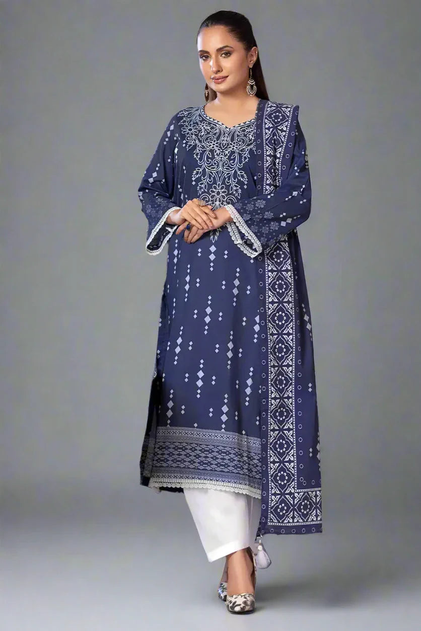 3PC Printed Unstitched Cambric Suit KCC-2856 Printed KHAS STORES