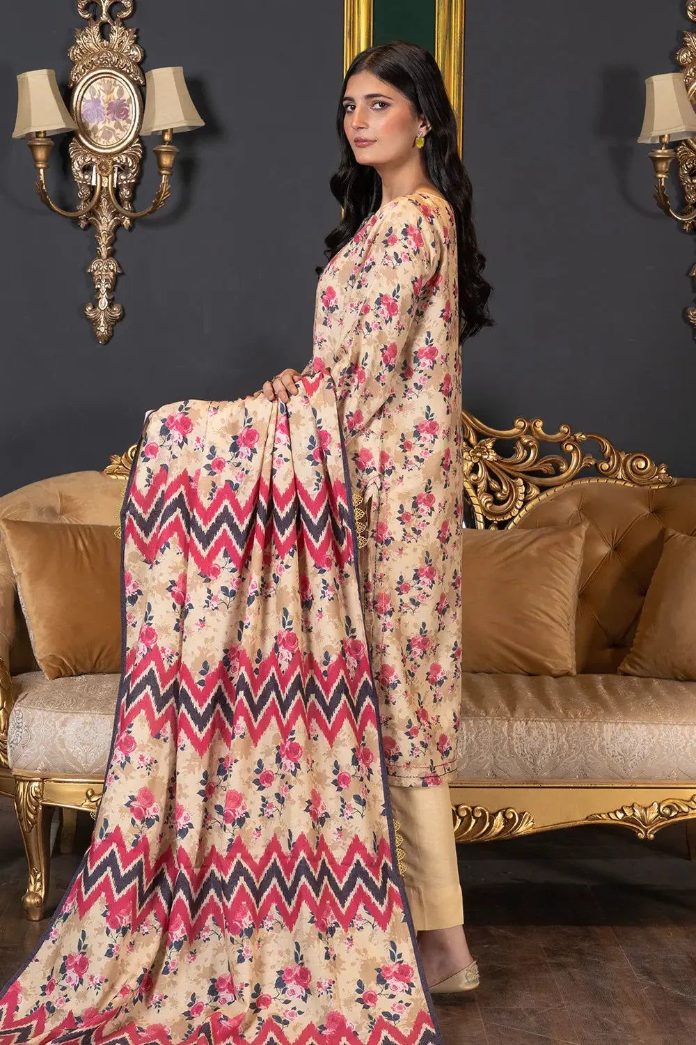 3PC Printed Unstitched Karandi Suit KKR-2946 Printed KHAS STORES
