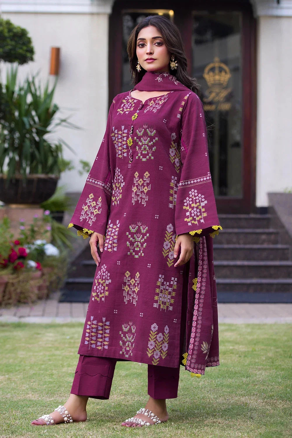 3PC Printed Unstitched Khaddar Suit KKH-2878 Printed KHAS STORES