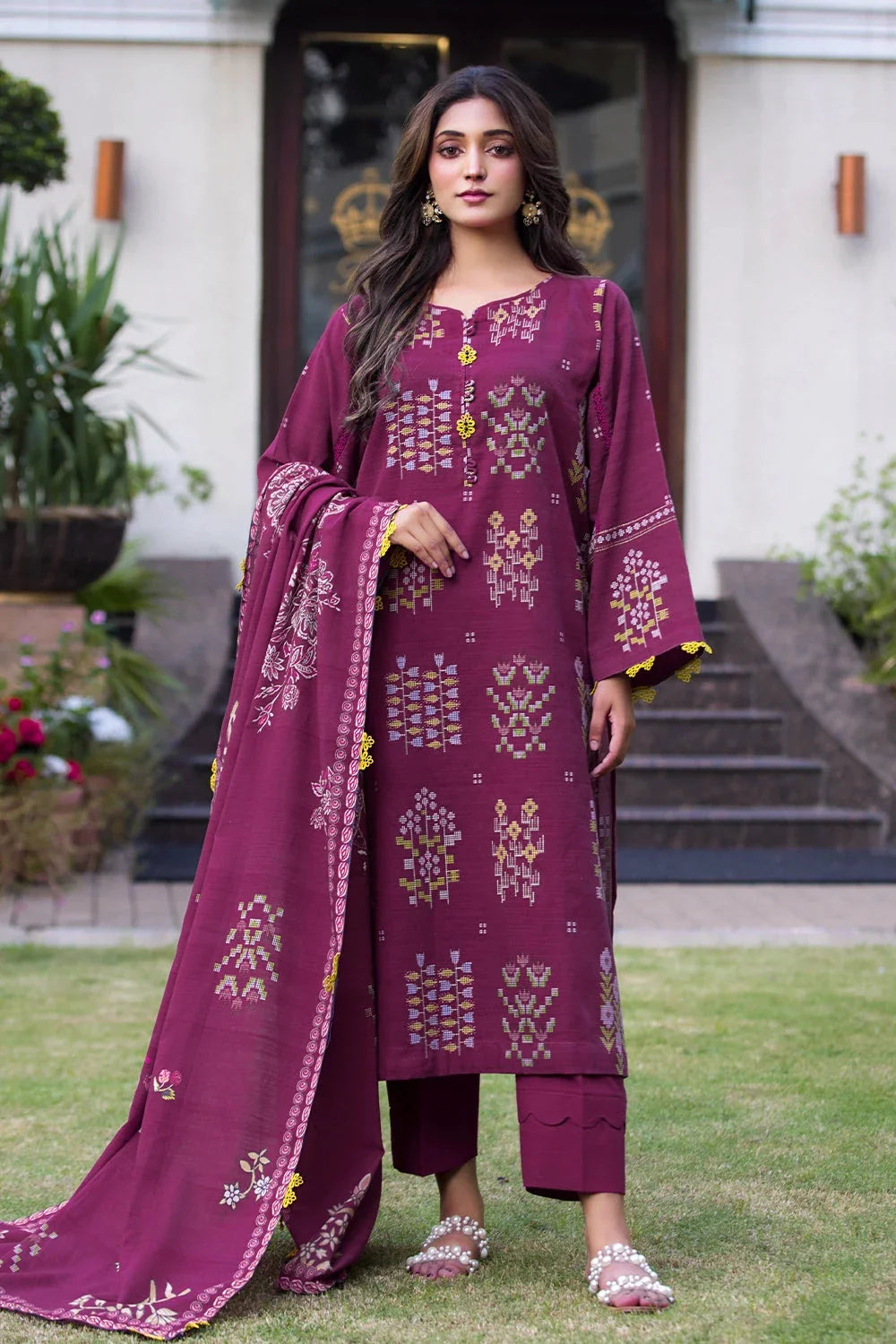 3PC Printed Unstitched Khaddar Suit KKH-2878 Printed KHAS STORES