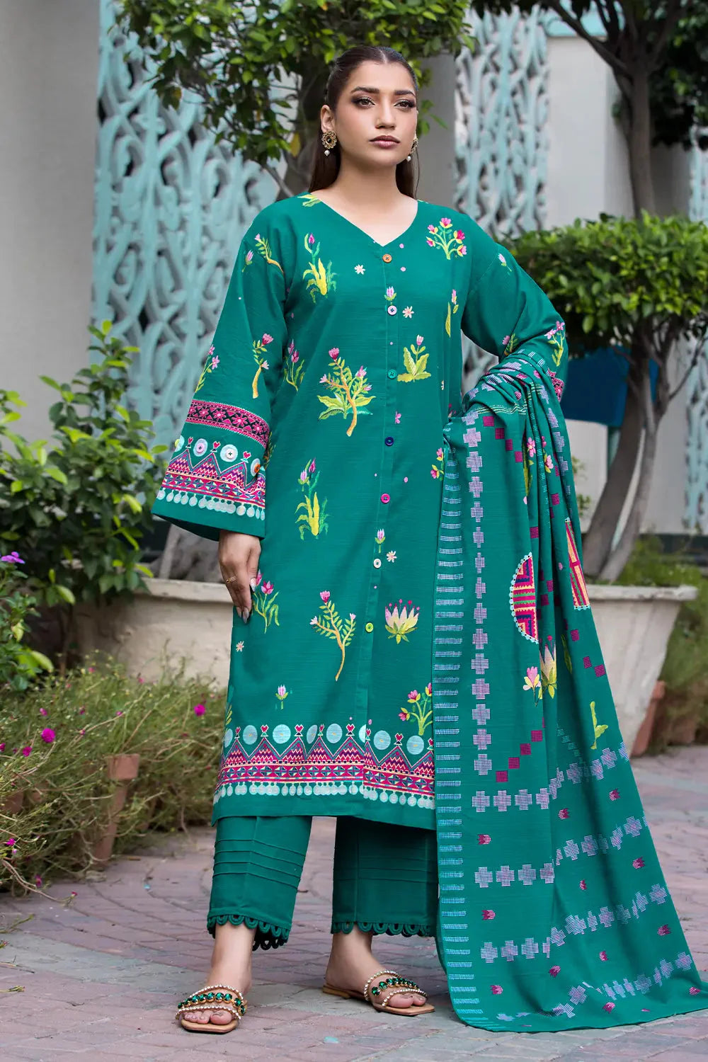 3PC Printed Unstitched Khaddar Suit KKH-2881 Printed KHAS STORES