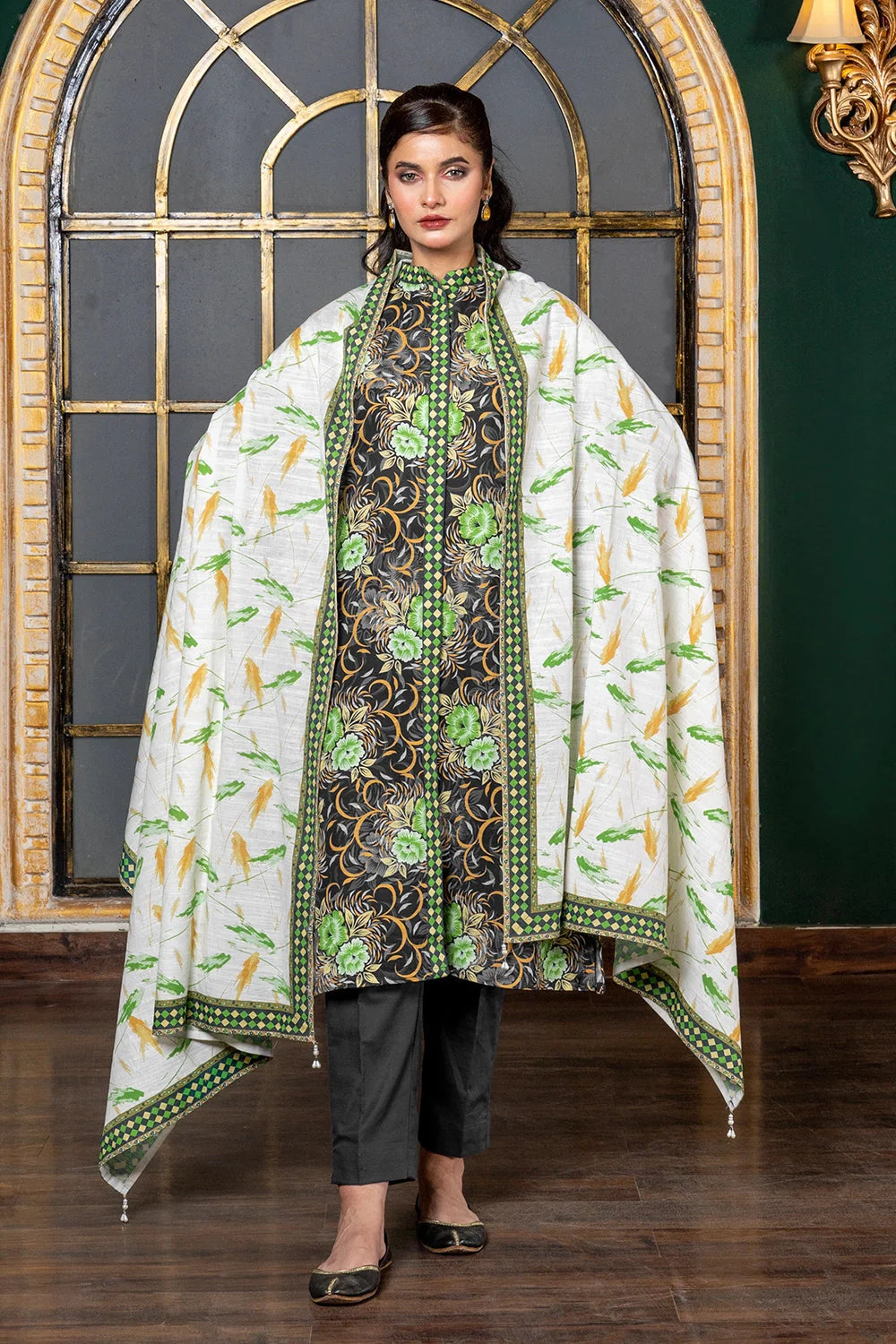 3PC Printed Unstitched Khaddar Suit KKH-2930 Printed KHAS STORES