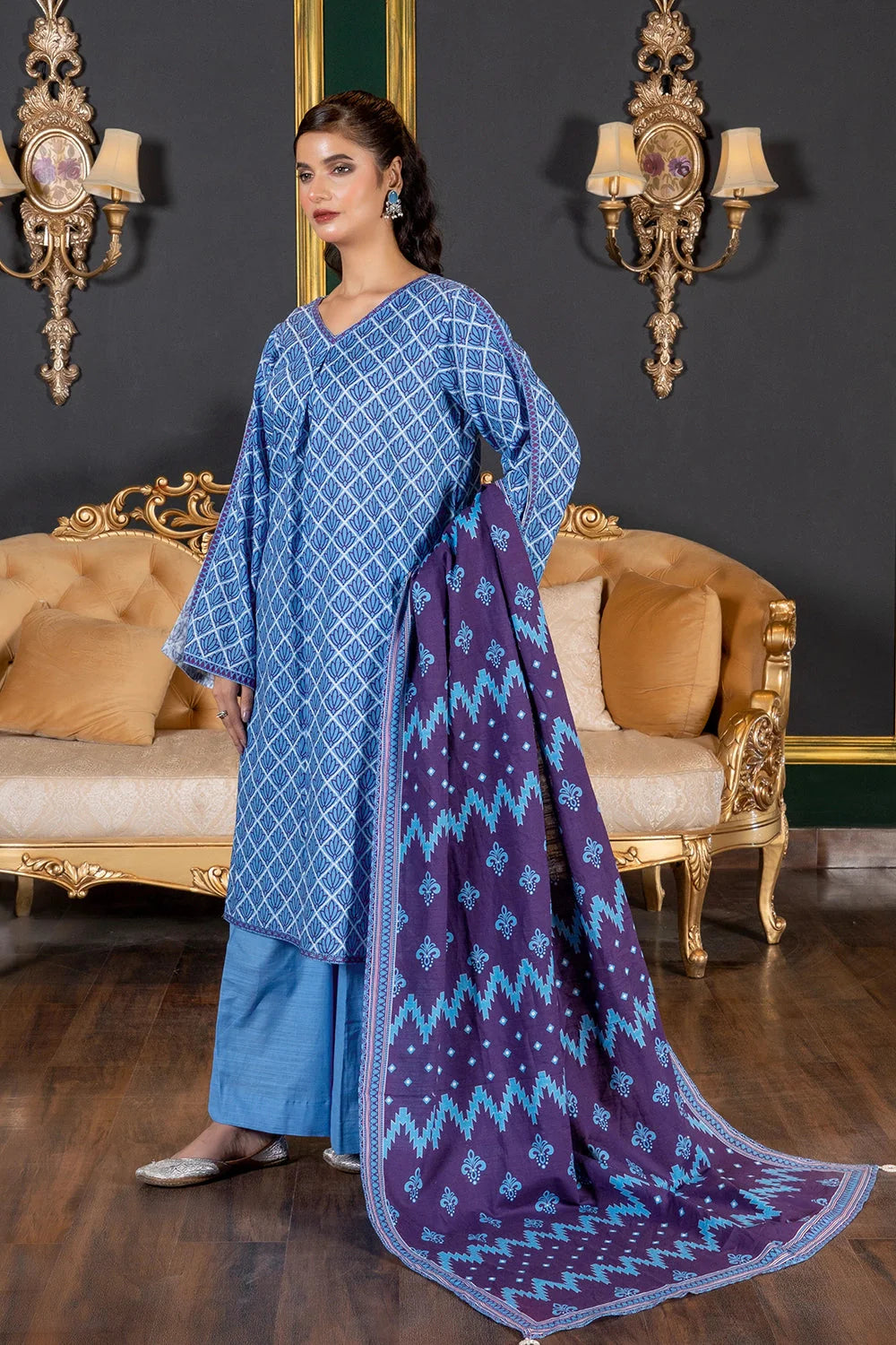 3PC Printed Unstitched Khaddar Suit KKH-2931 Printed KHAS STORES