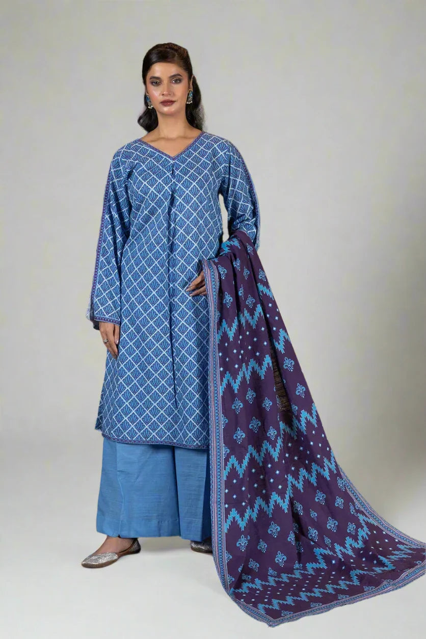 3PC Printed Unstitched Khaddar Suit KKH-2931 Printed KHAS STORES