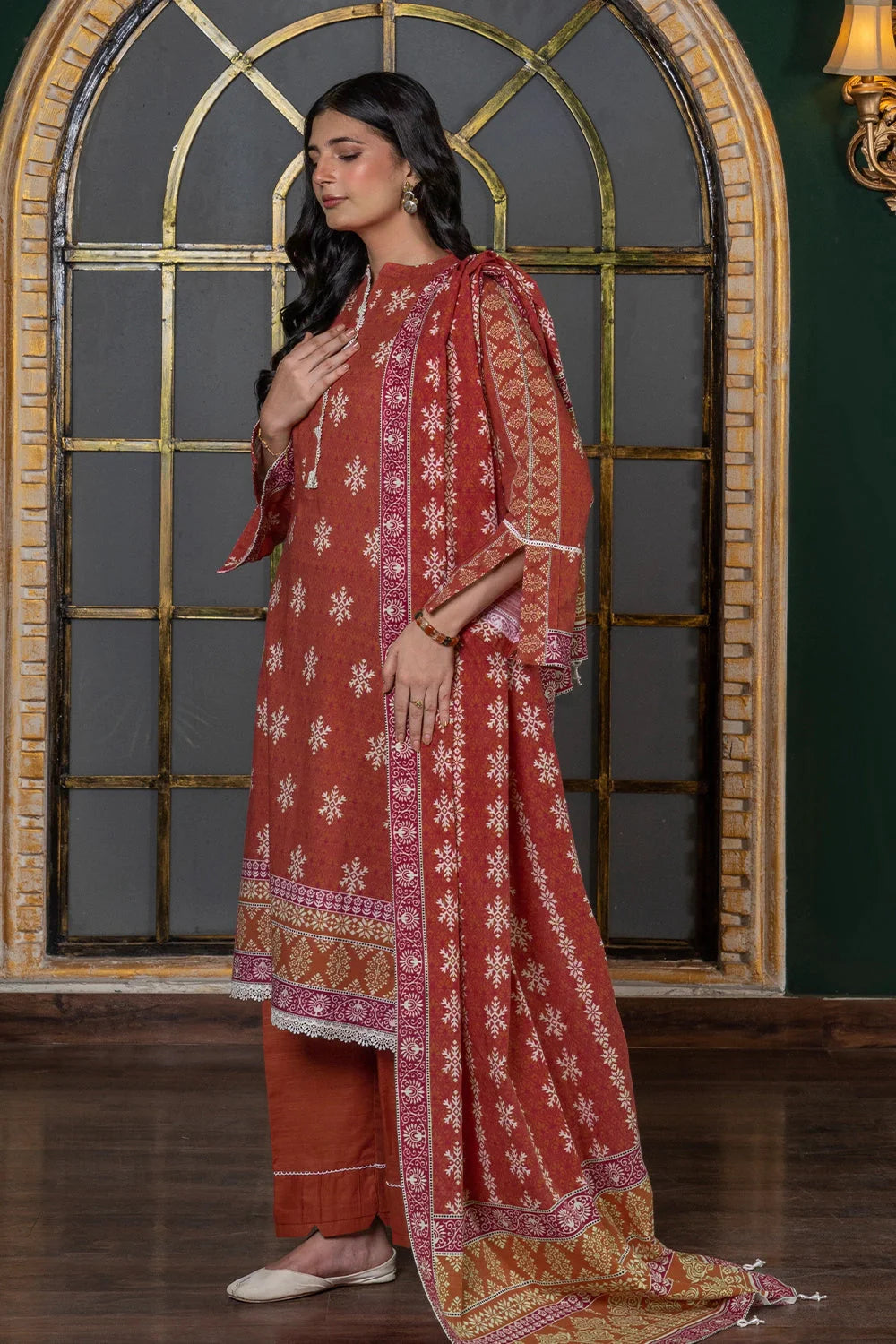 3PC Printed Unstitched Khaddar Suit KKH-2933 Printed KHAS STORES