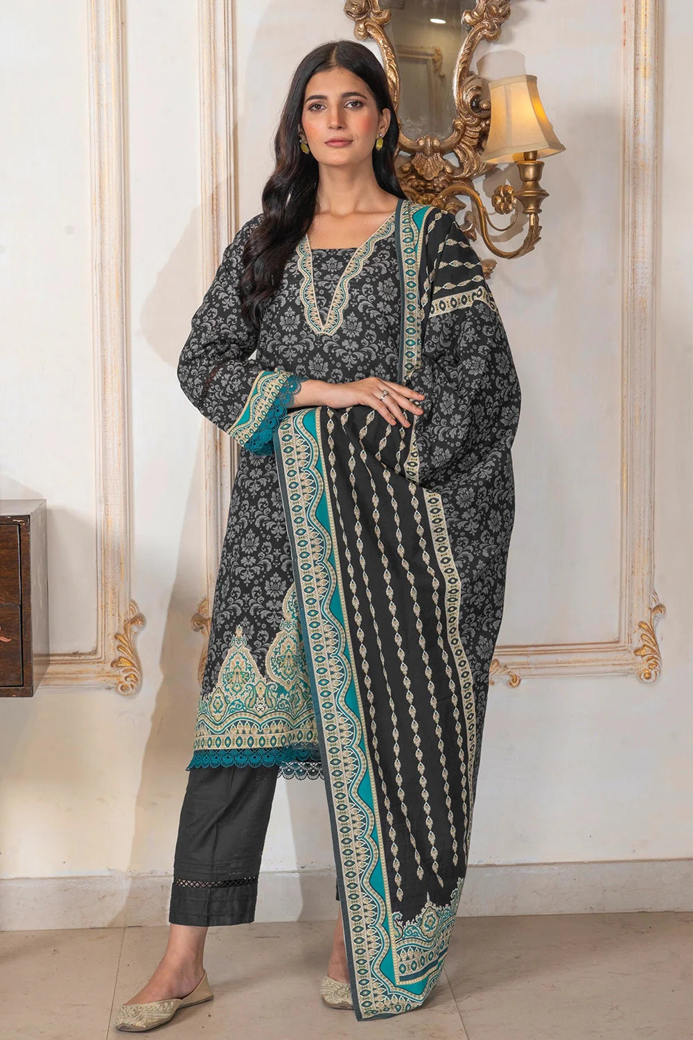 3PC Printed Unstitched Khaddar Suit KKH-2934 Printed KHAS STORES