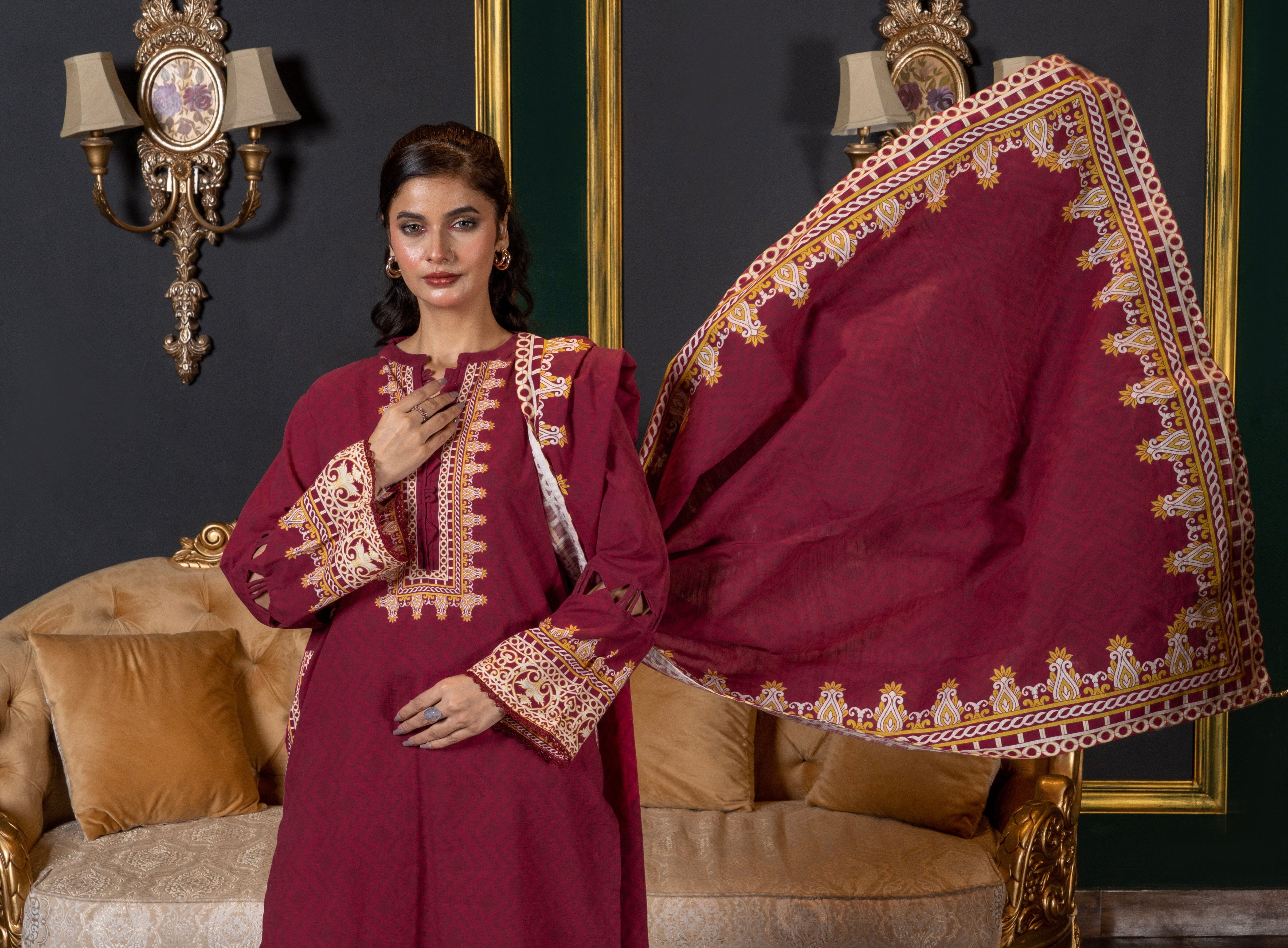 3PC Printed Unstitched Khaddar Suit KKH-2936 Printed KHAS STORES