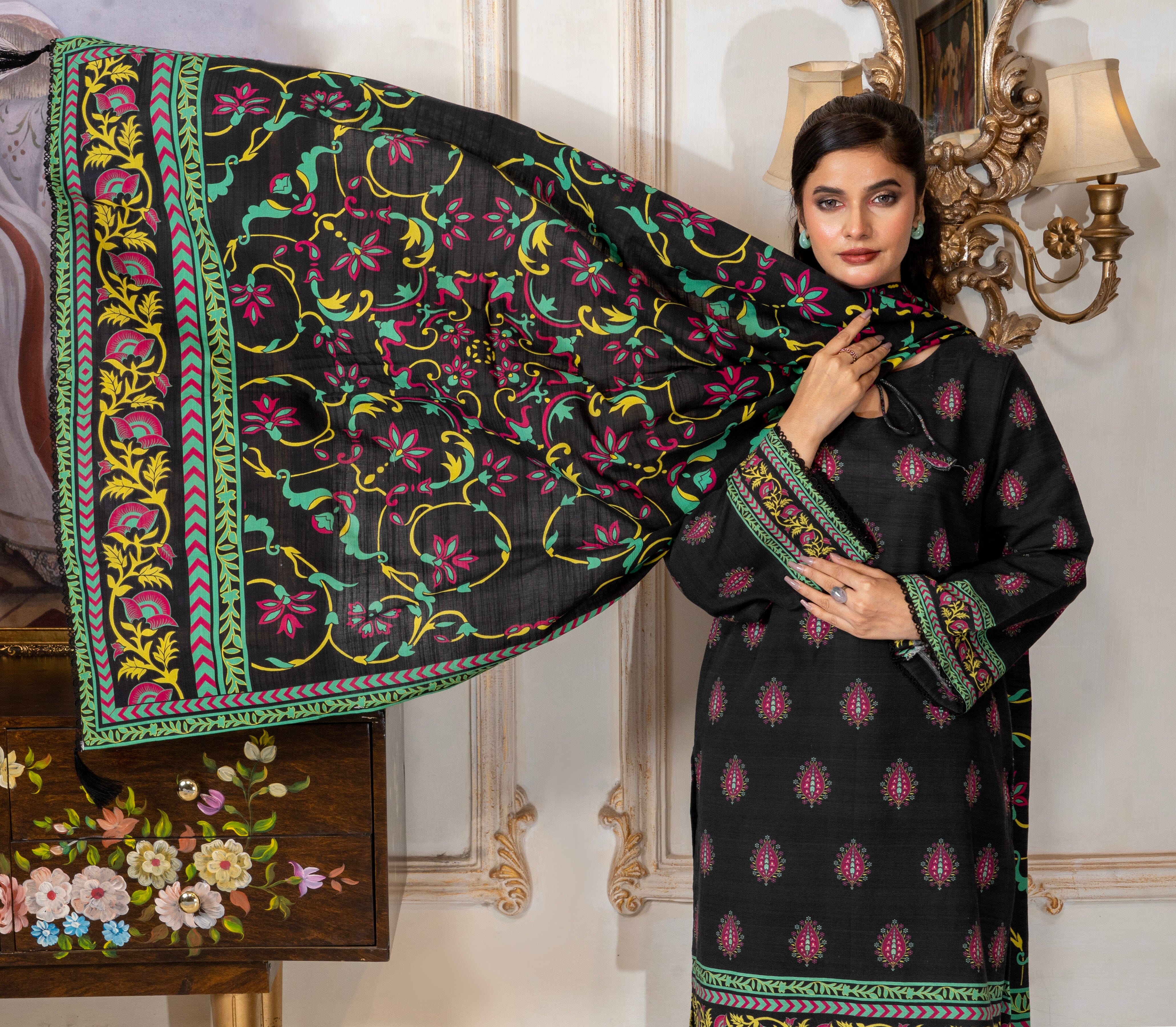 3PC Printed Unstitched Khaddar Suit KKH-2937 Printed KHAS STORES