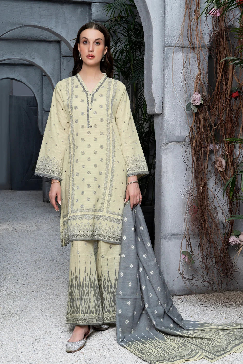 3PC Printed Unstitched Khaddar Suit KKH-3007 Printed KHAS STORES