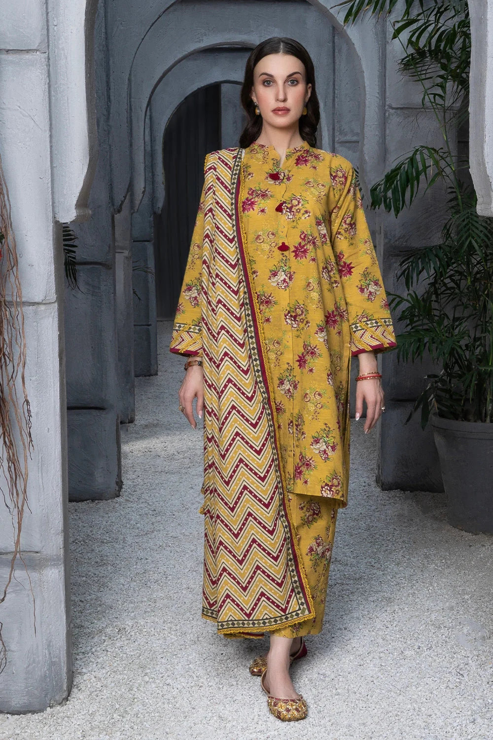 3PC Printed Unstitched Khaddar Suit KKH-3008 Printed KHAS STORES